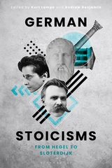 Cover image of the book features intersections between ancient and modern images and people, including a bust of Zeno and Friedrich Nietzsche  